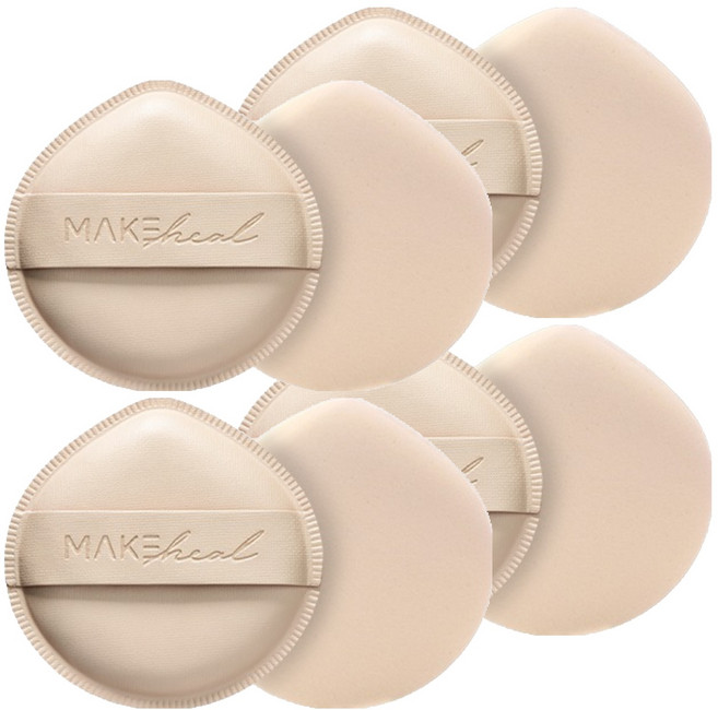 메이크힐 구름 팡팡 퍼프 + 케이스 세트, 베이지, 4개