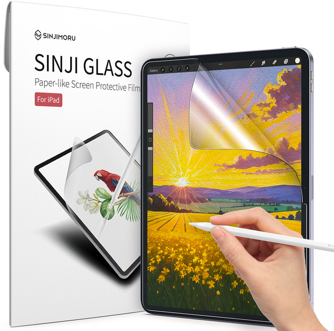 신지모루 저반사 드로잉 종이질감 액정보호필름, 1개