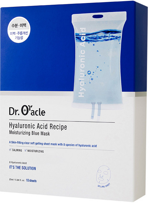 Dr.Oracle 玻尿酸藍色面膜, 10片, 1盒