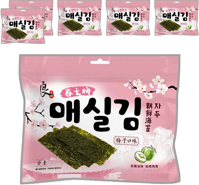 良澔 韓式海苔 梅子口味, 6包, 30g