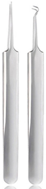 메이브라운 블랙헤드 압출기 핀셋 2종 세트, 1세트