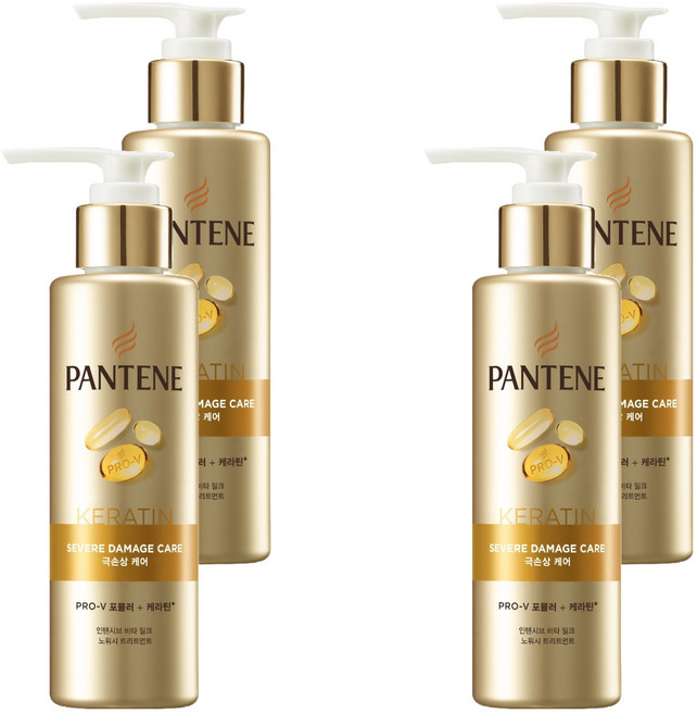 팬틴 케라틴 열보호 노워시 트리트먼트, 140ml, 4개