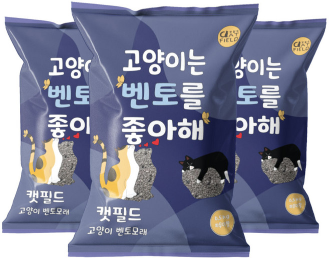 캣필드 응고형 고양이 벤토모래, 6.5kg, 3개, 베이비파우더향