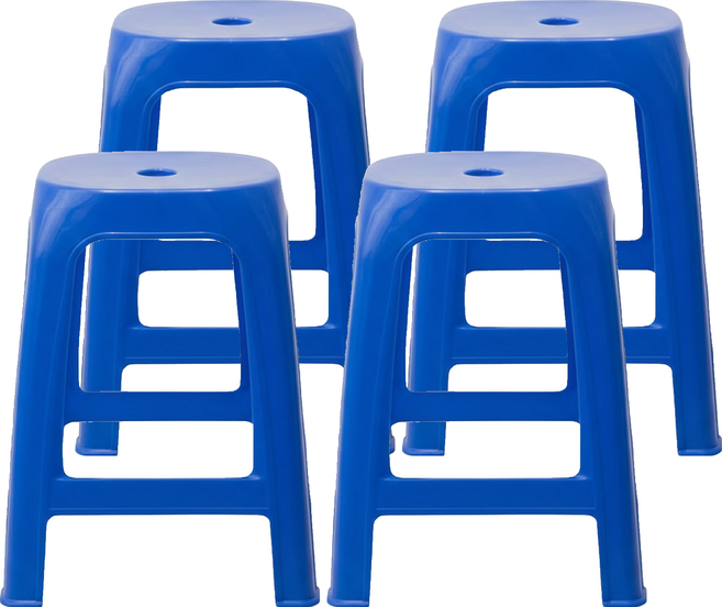 豪華點心椅 塑膠椅 夜市椅 28.5 x 28.5 x 47.5cm 4個, 藍色, 1組