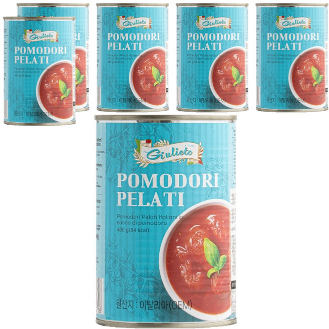 줄리에토 토마토홀 포모도리 필라티, 400g, 6개