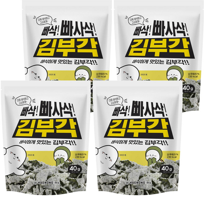 해농 빠삭빠사삭 김부각, 40g, 4개