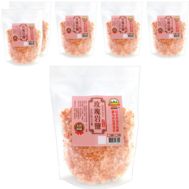 WON LAI WON 旺來旺 喜馬拉雅山玫瑰岩鹽 粗, 1kg, 6包