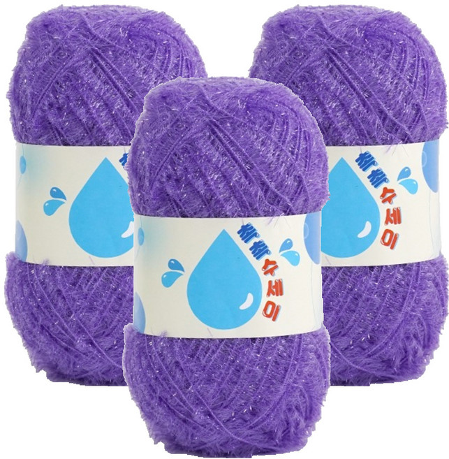 쎄비 촉촉 수세미실, 보라, 3개