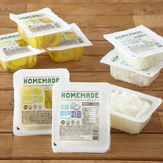 으뜸 생오이피클 100g x 4팩 + 생양파피클 100g x 4팩, 800g, 1세트