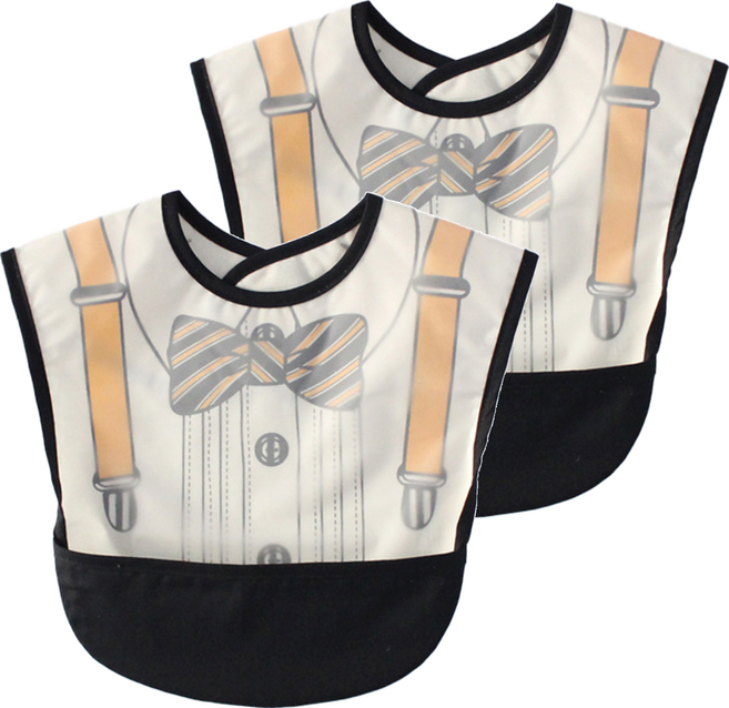 bellemaison 寶寶圍兜, 黑紳士, 2件, 1組