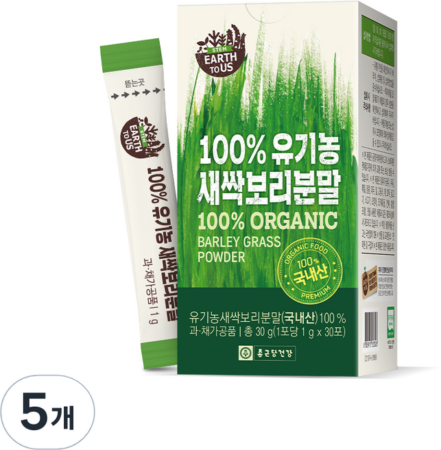 종근당건강 유기농 새싹보리분말, 5개, 30g