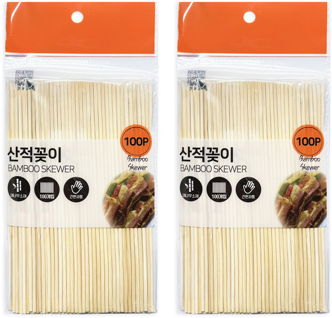 영수산업카멜 대나무 산적꼬지 15cm, 2세트, 100개입