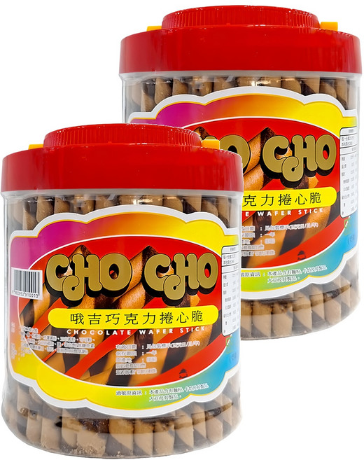 CHO CHO 巧克力捲心脆, 700g, 2罐