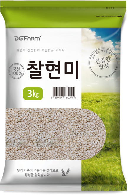 건강한밥상 국산 찰현미, 3kg, 1개