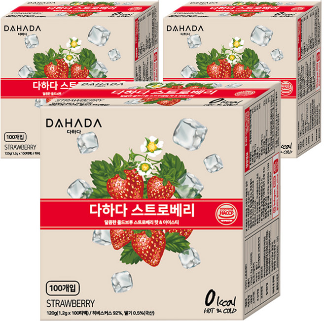 다하다 스트로베리, 1.2g, 100개입, 3개
