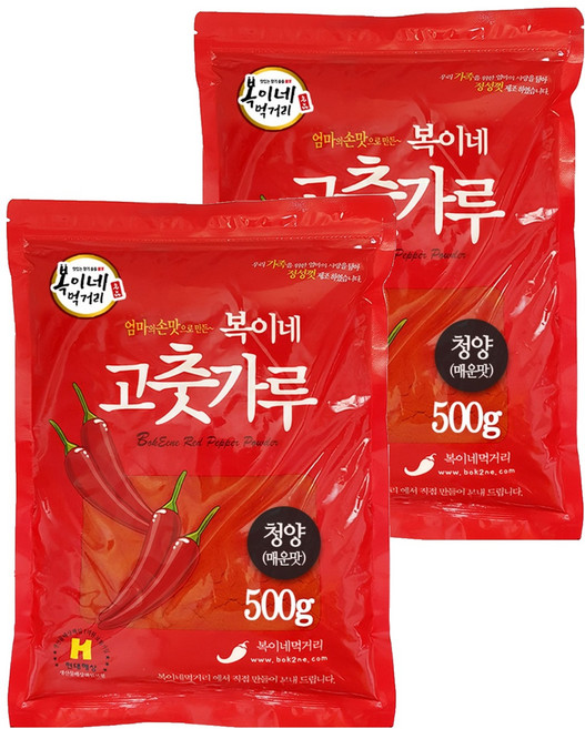 Bok2Nefood 醬料用青陽辣椒粉 大辣, 500g, 2包