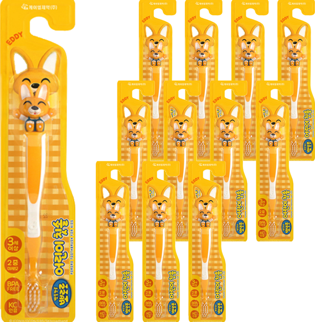 뽀로로 뽀로로와 친구들 유아 칫솔, 에디, 1개입, 12개