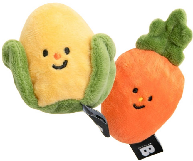 바잇미 강아지 야채밭 공 장난감 옥수수 + 당근 세트, 혼합색상, 1세트