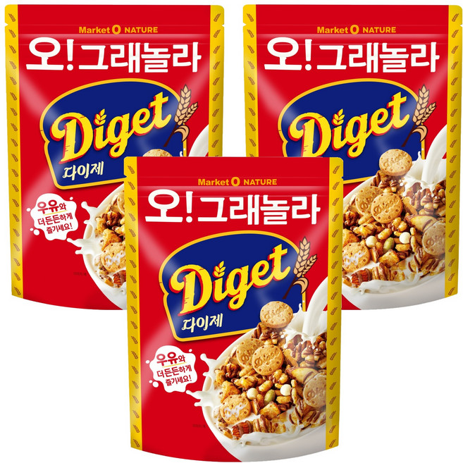 마켓오네이처 오!그래놀라 다이제, 300g, 3개