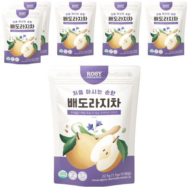 로지오가닉 유아용 처음 마시는 순한 배도라지차, 22.5g, 15개입, 6개