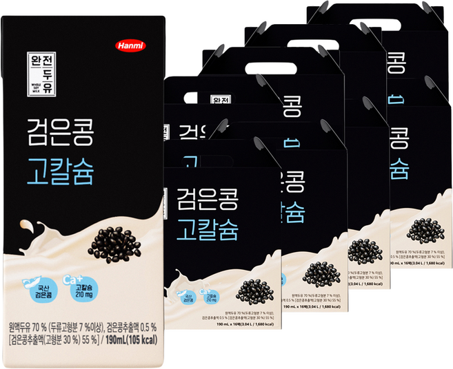 전두유 검은콩 고칼슘 두유, 190ml, 128개
