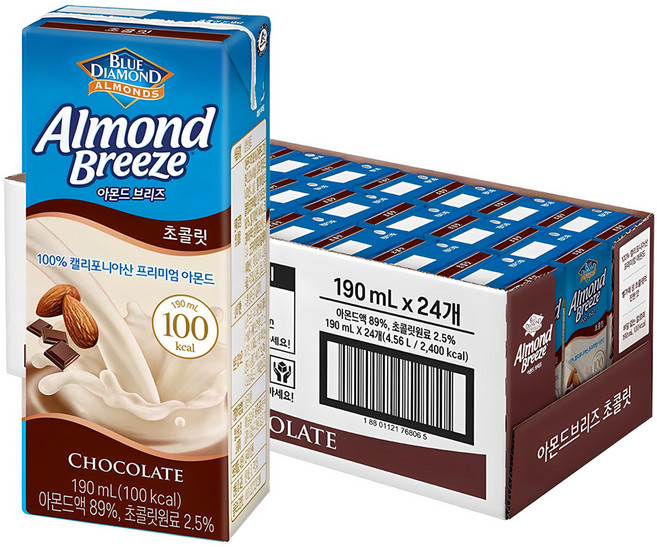 아몬드브리즈 초콜릿, 190ml, 24개