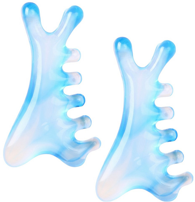 와이홉 4in1 바디 페이스 괄사, 2개, 블루