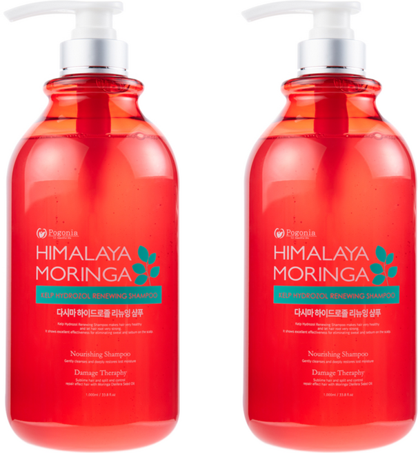 포고니아 하말라야 모링가 다시마 하이드로졸 리뉴잉 샴푸, 1L, 2개