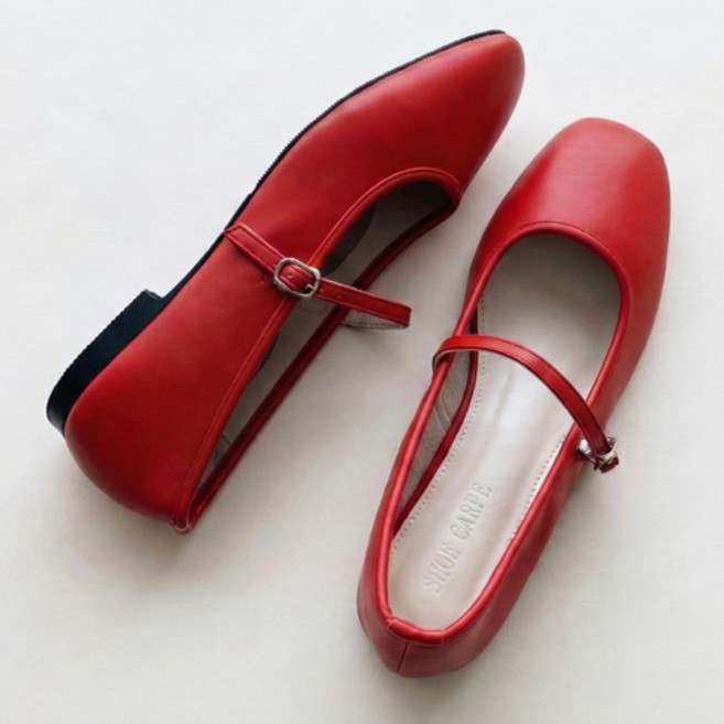 슈카르페 빅사이즈 말랑한 착화감 스퀘어 메리제인 플랫슈즈