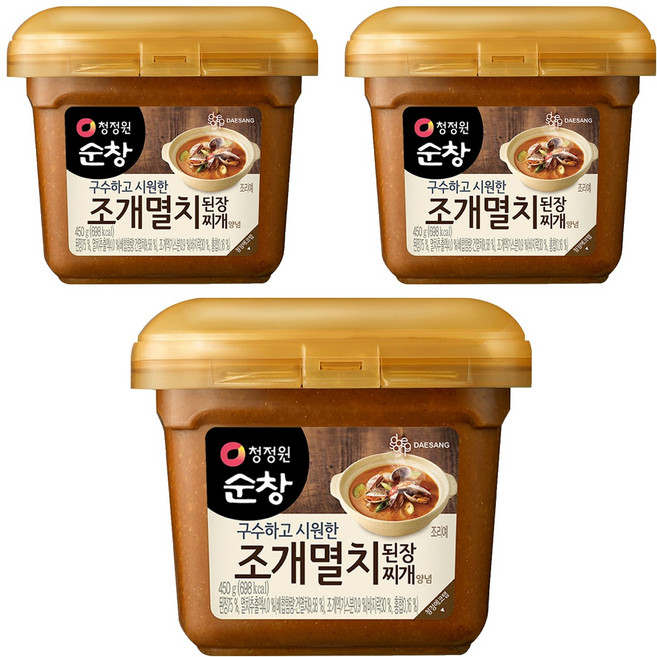 청정원순창 조개멸치 된장 찌개양념, 450g, 3개