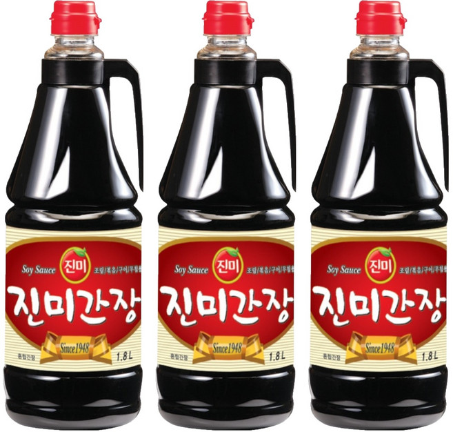 진미간장, 1.8L, 3개