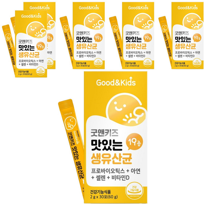굿앤키즈 맛있는 생유산균 30포, 60g, 6개