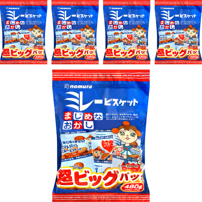 nomura 野村美樂 超大美樂圓餅 16包, 480g, 5袋