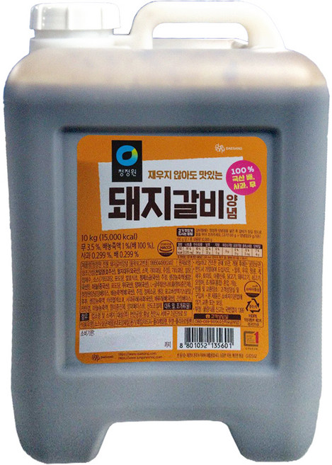 청정원 돼지갈비 양념, 10kg, 1개