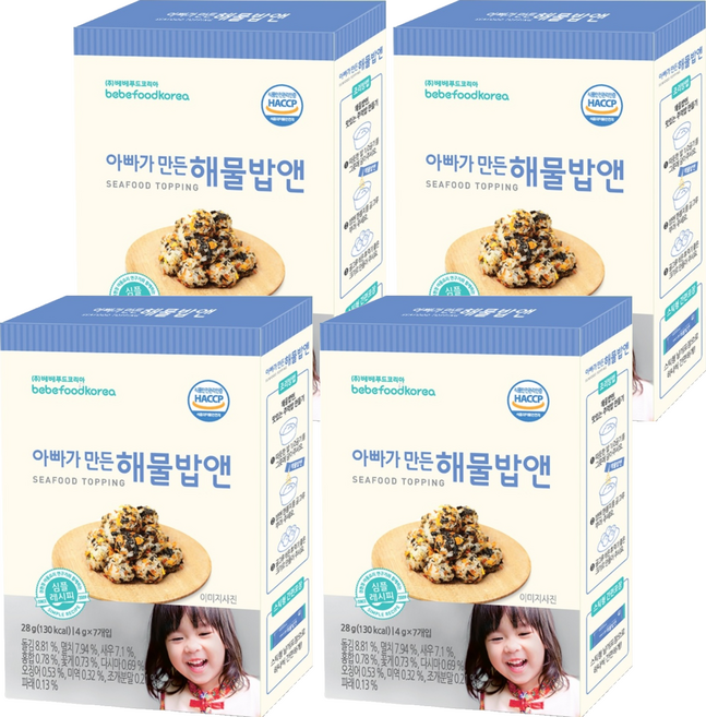 베베푸드 아빠가 만든 해물밥앤 후레이크, 28g, 4개