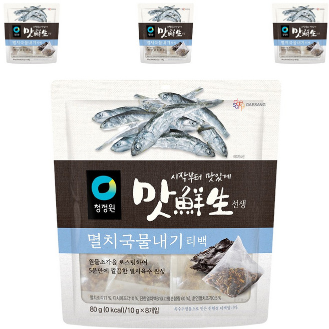 맛선생 멸치국물내기 티백, 80g, 4개