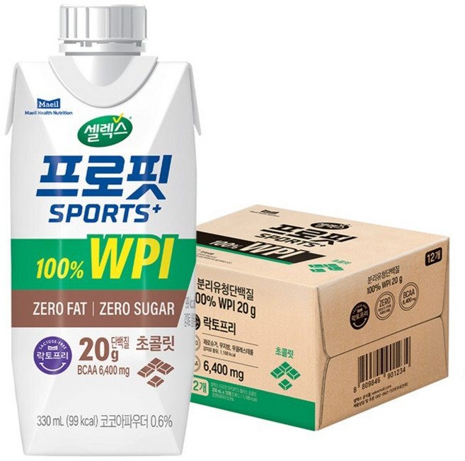 셀렉스 프로핏 스포츠 플러스 초콜릿 RTD, 330ml, 12개