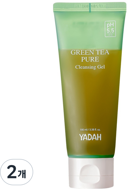 YADAH 綠茶純淨潔膚凝膠, 100ml, 2個
