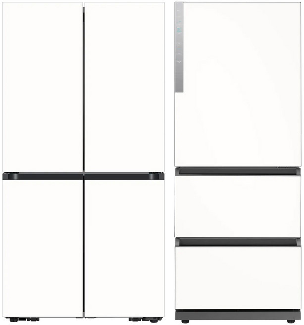 삼성전자 Bespoke AI 905L 4도어 냉장고 + 328L 4도어 김치냉장고 세트 방문설치, RM70F90R2ZD, RQ33DG71J3EW
