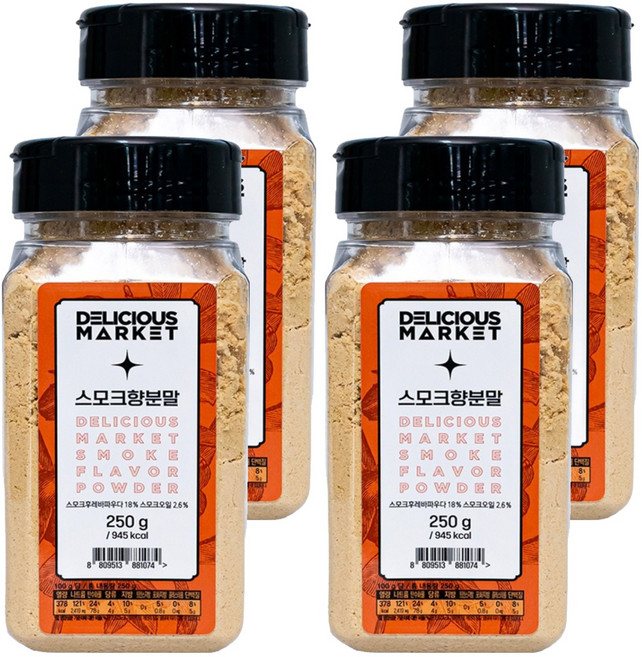 딜리셔스마켓 스모크향 분말 중형, 250g, 4개