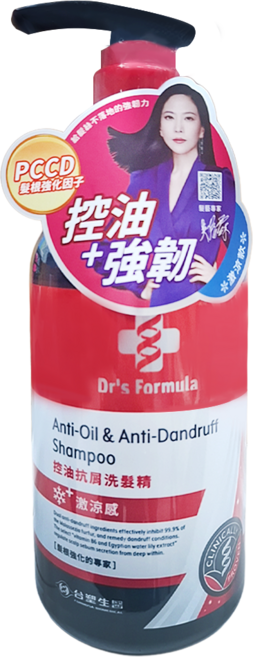 台塑生醫 Dr's Formula 控油抗屑洗髮精 激涼款, 580g, 1件