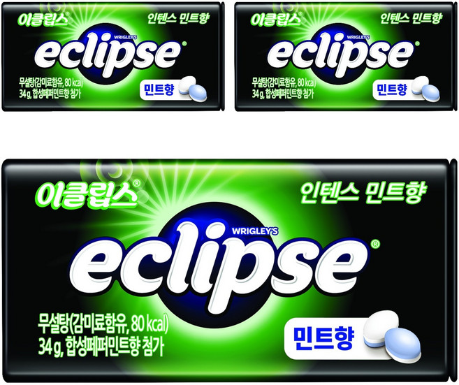 이클립스 캔디 인텐스민트향, 34g, 3개