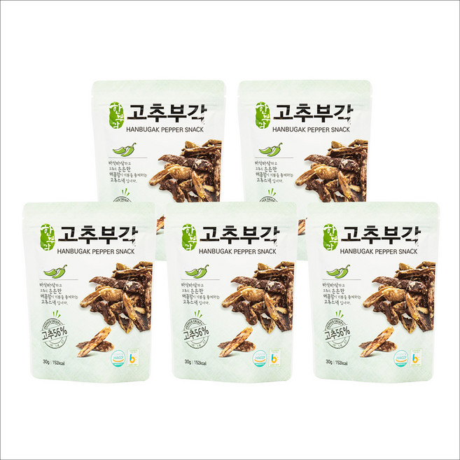 한부각 고추부각, 5개, 30g