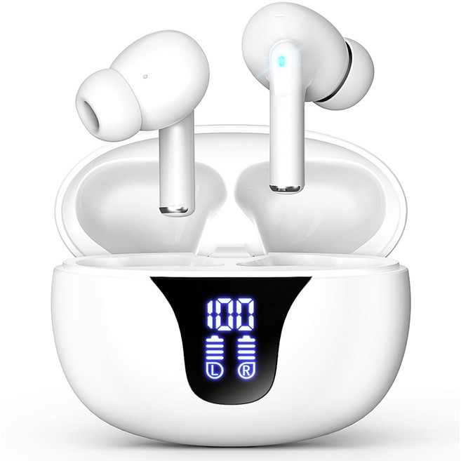 블라우풍트 Ai ENC 노이즈 캔슬링 LED 블루투스 5.4 커널형 이어폰, BLP-BE365W, 화이트