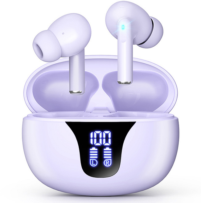 블라우풍트 Ai ENC 노이즈 캔슬링 LED 블루투스 5.4 커널형 이어폰, BLP-BE365P, 퍼플