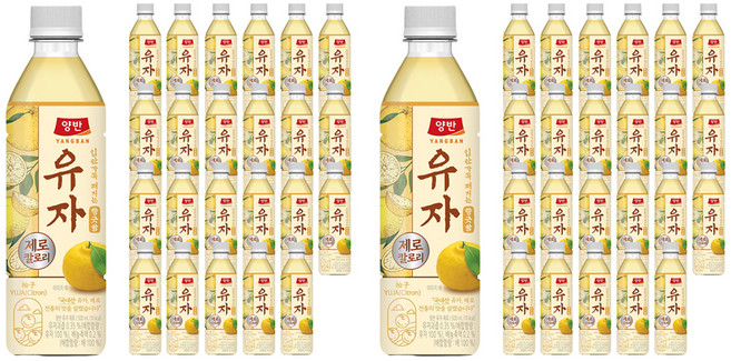 양반 유자 제로 pet, 48개, 500ml