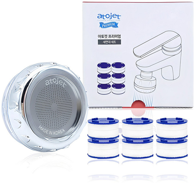 아토젯 프리미엄 세면대 수전 + 정수필터 6p, 1개, ASH01