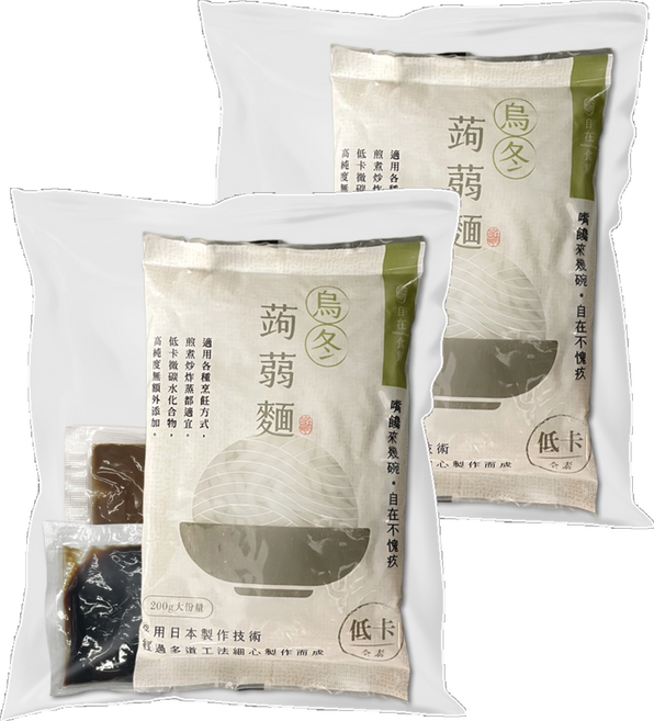 自在食刻 濃濃胡麻蒟蒻白麵, 235g, 2包