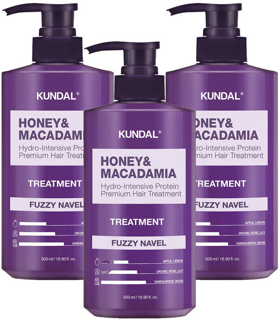 쿤달 트리트먼트 퍼지네이블향, 500ml, 3개