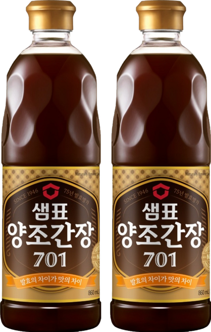샘표 양조간장 701, 860ml, 2개